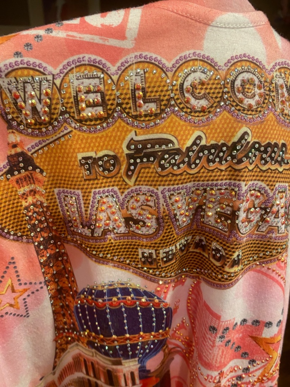 Las Vegas Embellished Pink Graphic Tank